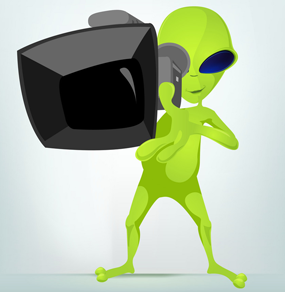 Un alieno con una videocamera